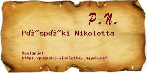 Püspöki Nikoletta névjegykártya